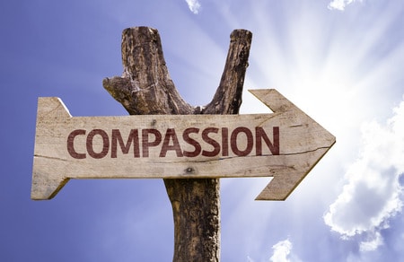 61777659 - compassion sign with arrow on sunny background